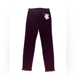 Women's JustBlack Denim Maroon Skinny Jeans